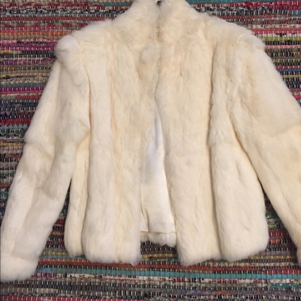 White/ Ivory Rabbit Fur Coat